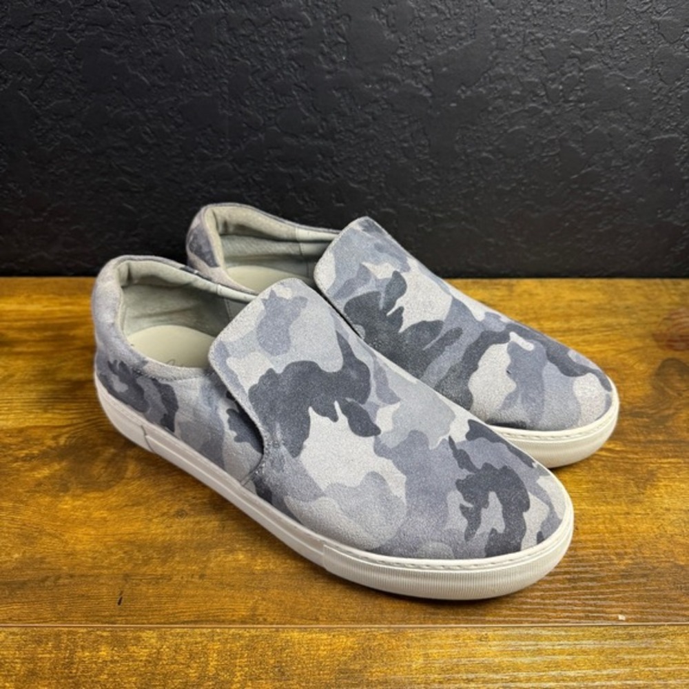 J/Slides Camo Suede Grey Camouflage Slip On Sneakers‎ Womens 11